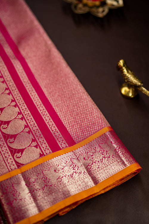 Brocade Silk Saree with Contrast Border