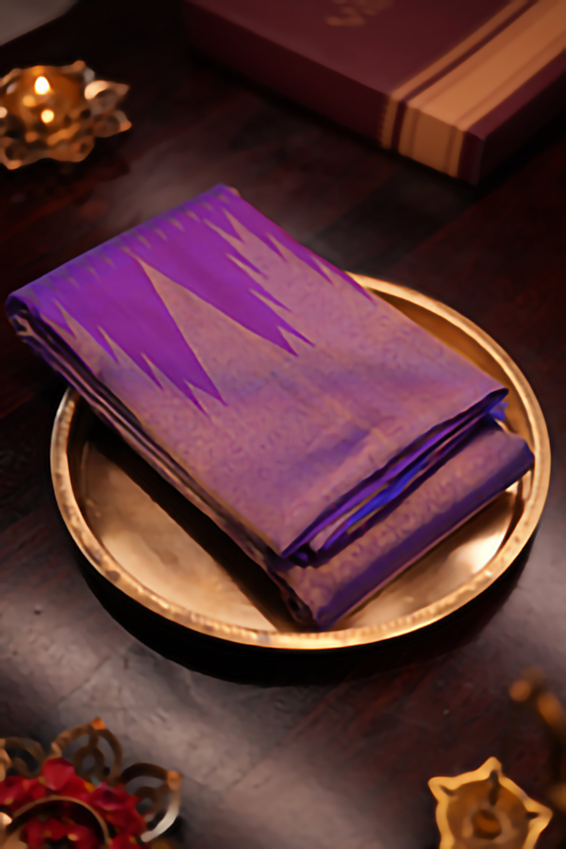 Royal Purple Temple Design Saree