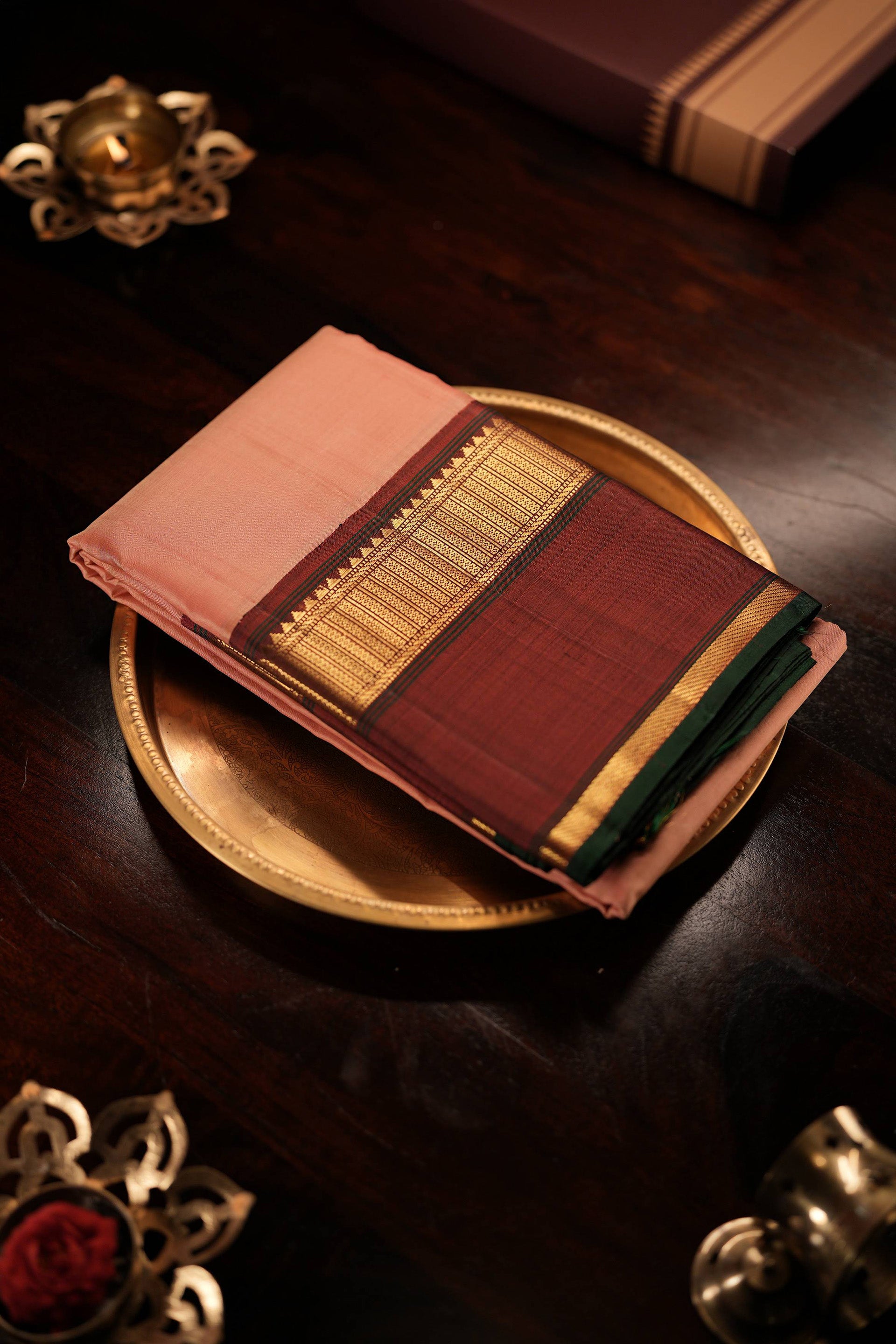 Baby Pink With Maroon Zari